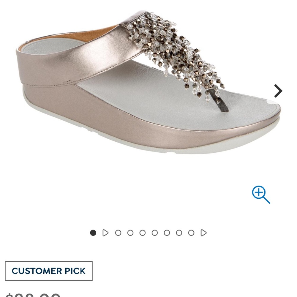 Fitflop Metallic Sandals with Beaded Strap